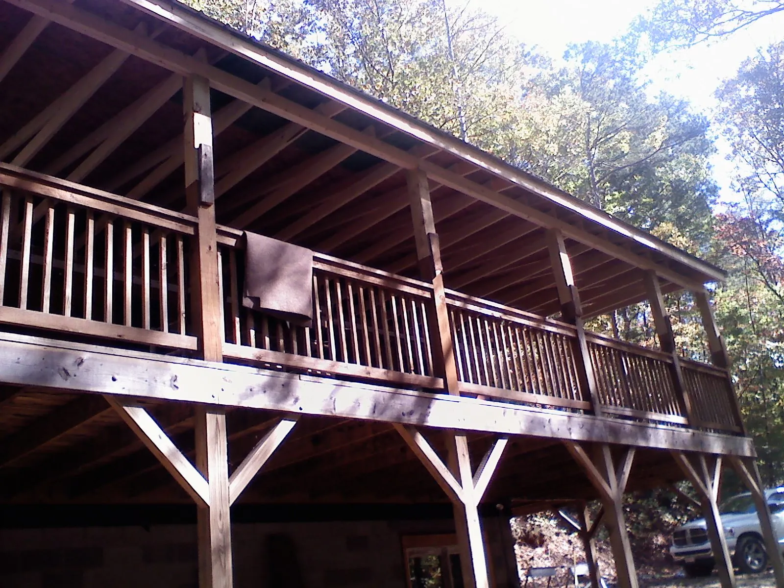 Timber framing under a new elevated porch and deck — Roof Leak Repair in Tougaloo by Roofing Brothers